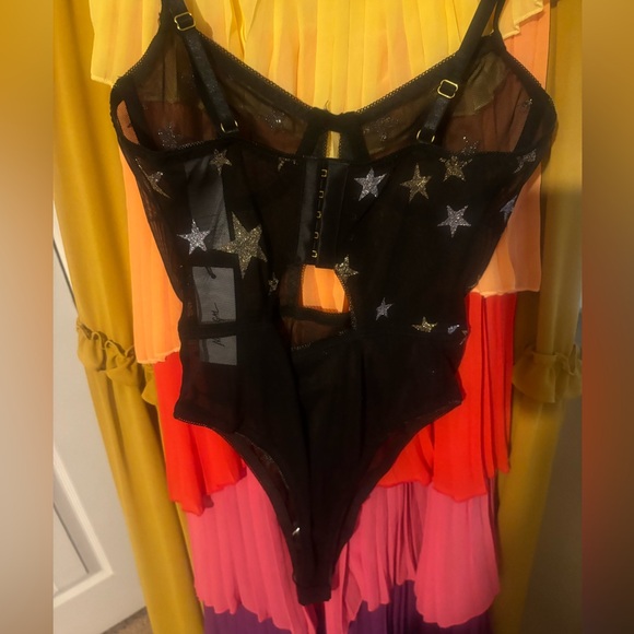 Premium Glitter Star Cut Out Lingerie Bodysuit - Picture 4 of 6